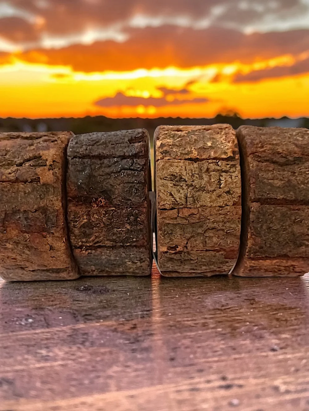 4‎ Natural Wood Bark Live Edge Napkin Rings Rustic Farmhouse Party Events Cabin